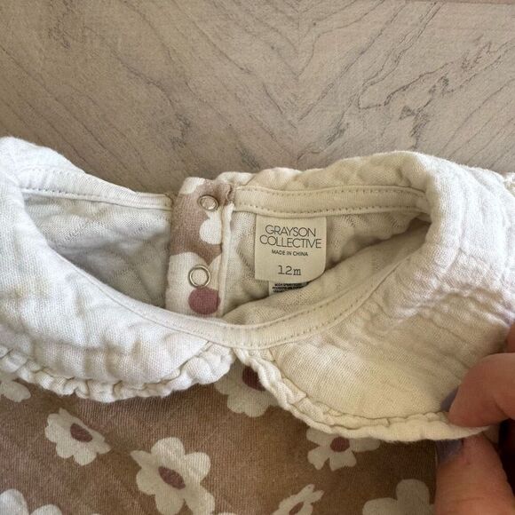 Greyson Collective Boho Floral Collared Sweater Sz 12 M - Picture 3 of 4